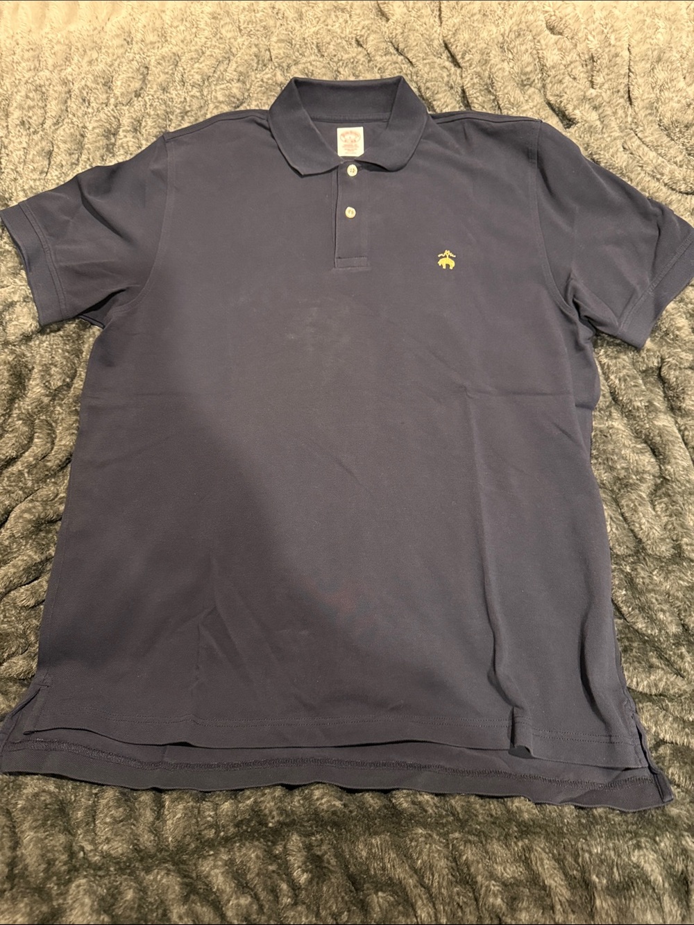 Brooks Brothers Navy Polo with Yellow Bee Logo